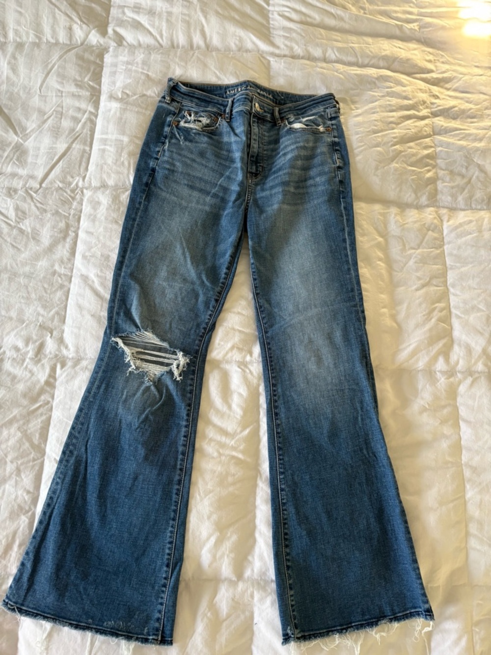 American Eagle Outfitters Distressed Flare Jeans Size 10R